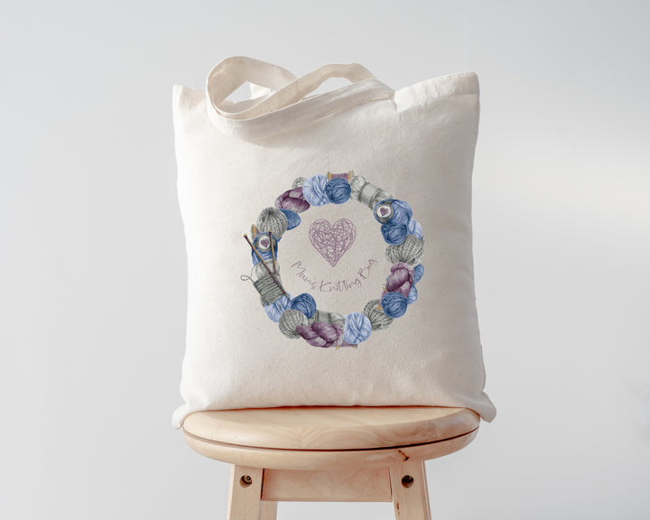 Personalised Knitting Wool Circle Storage Tote Bag