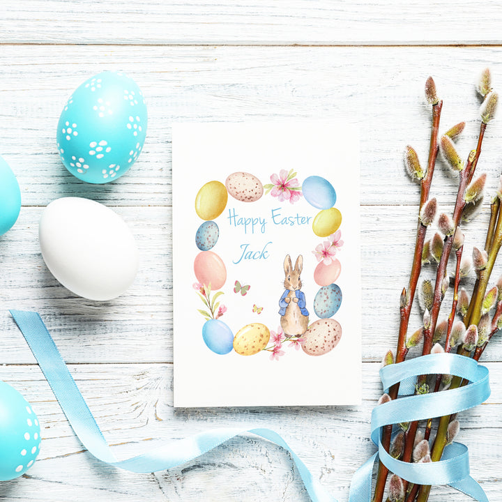 Personalised Easter Egg Rabbit Card