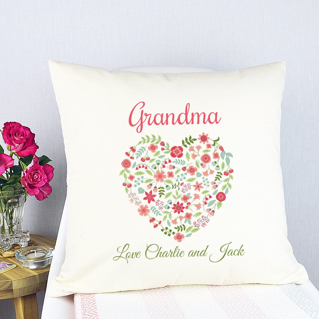 Personalised Grandma Heart Cushion