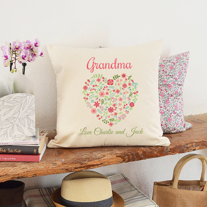 Personalised Grandma Heart Cushion