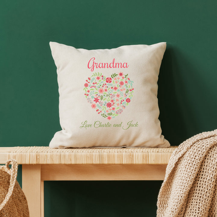 Personalised Grandma Heart Cushion