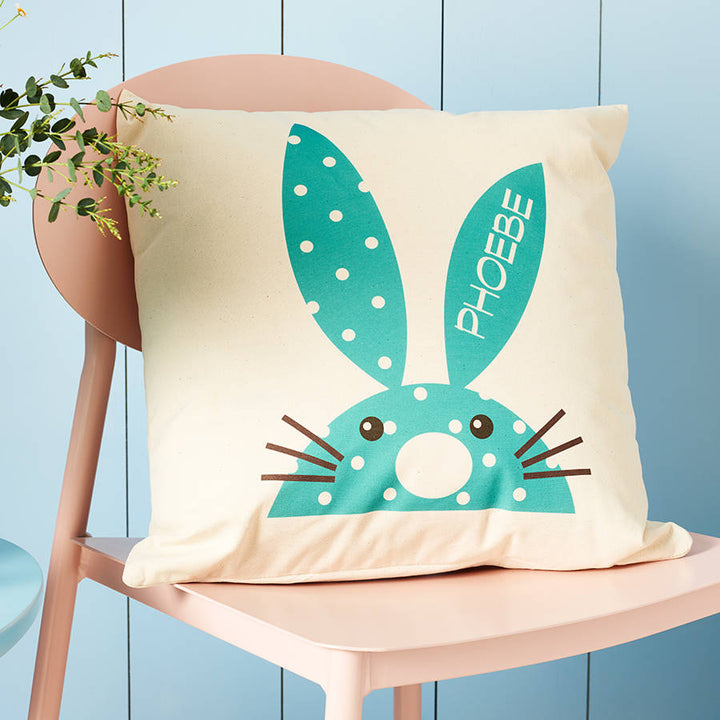 personalised rabbit cushion